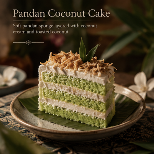 Pandan Coconut Cake